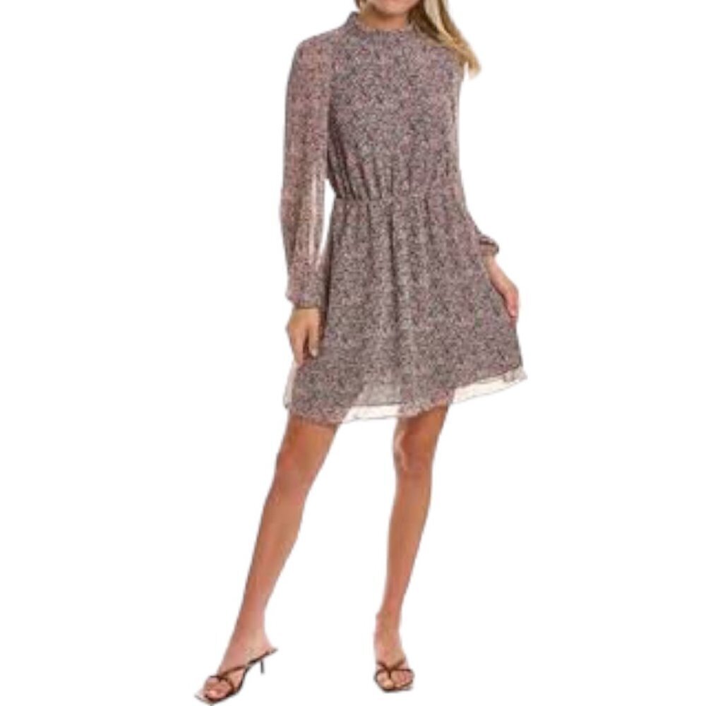 Boden High Neck Flippy Floral Mini Dress 6